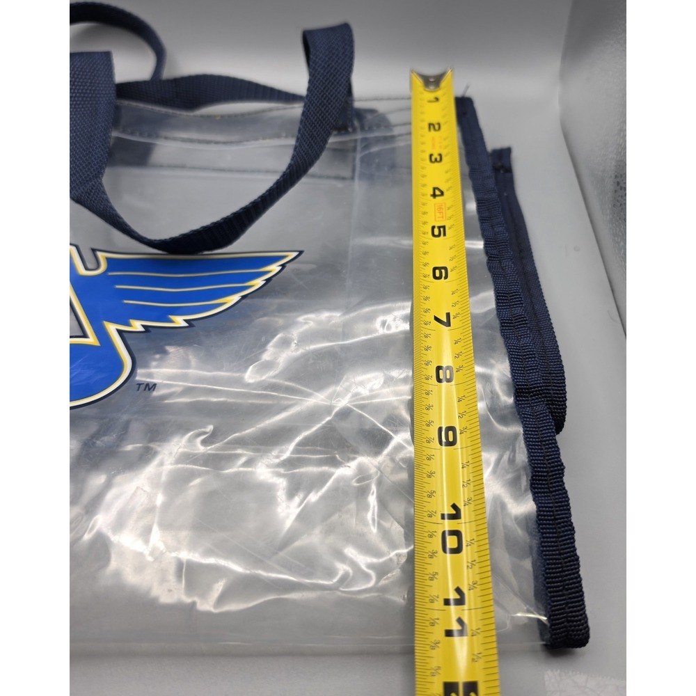 St. Louis Blues NHL Clear Stadium Tote Bag FOCO Logo Navy Handles 12x12 - Picture 4 of 10